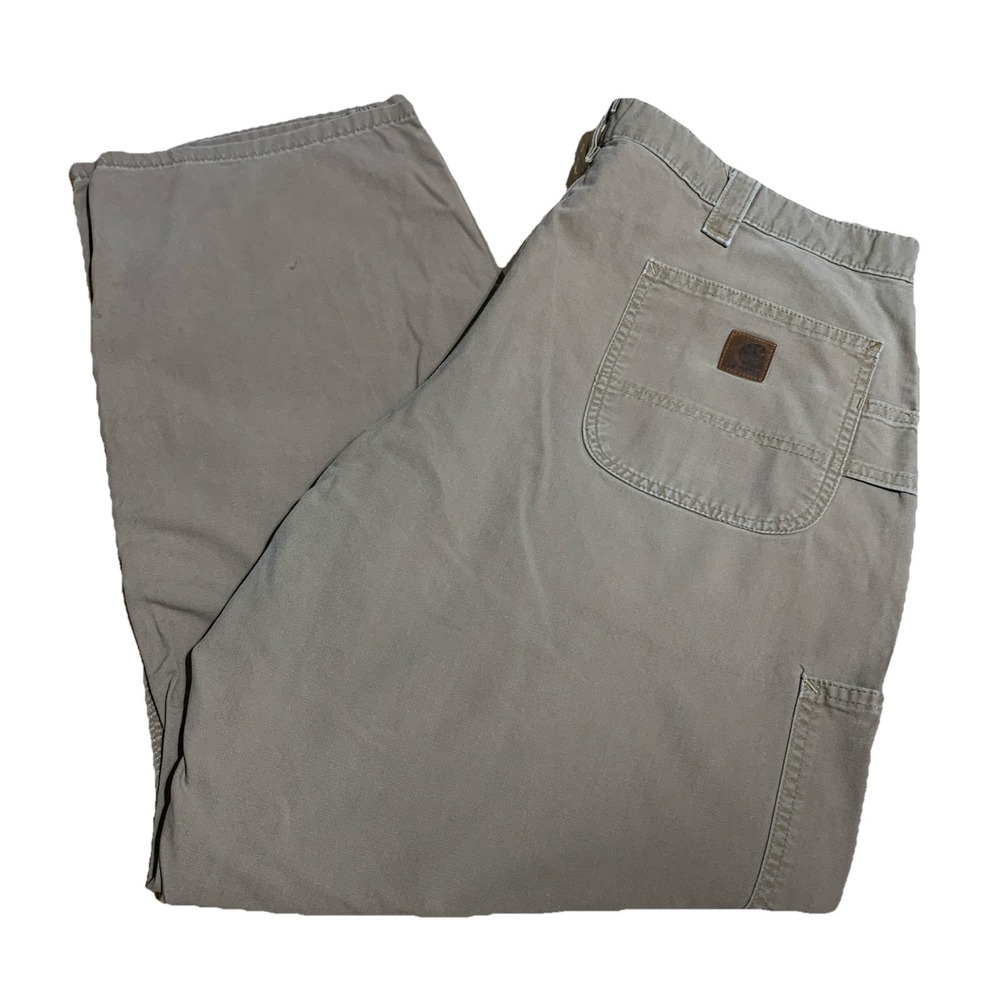 Carhartt Work Khaki Pants Men 42x32 Original Dungaree Fit RN#14806 Carpenter